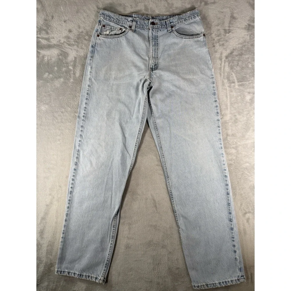 Levis 550 Jeans Mens 38x34 Relaxed Fit Straight Leg Made In USA 90's Light Wash